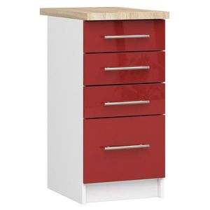 Ak furniture Kuchyňská skříňka Olivie S 40 cm 4S lesklá bílá/červená obraz