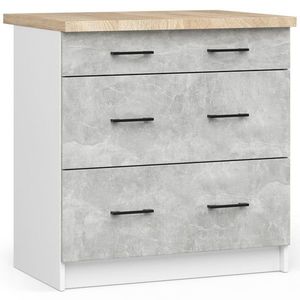 Ak furniture Kuchyňská skříňka Olivie S 80 cm 3S bílá/beton/dub sonoma obraz
