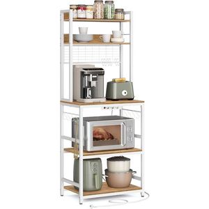 SONGMICS Kuchyňský regál Vasagle Muse 60 cm bílý/hnědý obraz
