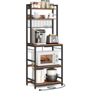 SONGMICS Kuchyňský regál Vasagle Muse 60 cm černý/hnědý obraz