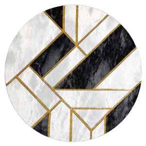 HAKANO Kulatý koberec ESTEMA MARBLE3 bílo-černý, velikost 120 circle obraz