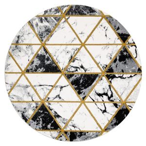 HAKANO Kulatý koberec ESTEMA MARBLETRIANGLES černo-bílý, velikost 120 circle obraz