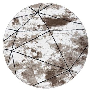 HAKANO Kulatý koberec VERS POLYGONS hnědý, velikost 100 circle obraz