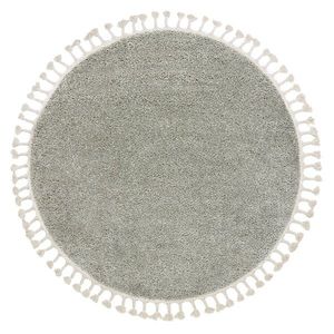 HAKANO Kulatý koberec WELBEN FRINGE 120 cm olivově zelený, velikost 120 circle obraz