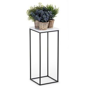 HowHomely Květinový stojan CHARR 80 cm černý/bílý obraz