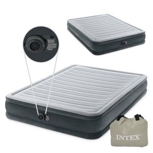 INTEX Nafukovací matrace s automatickou pumpou DELUXE III šedá obraz