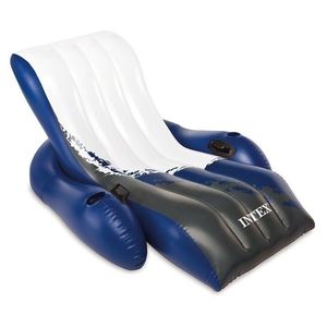 Nafukovací plážové lehátko INTEX 58868EU 180x135 cm modro-bílé obraz