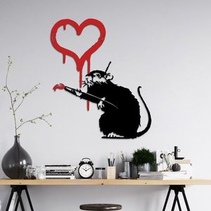 Wallity Nástěnná dekorace Banksy Metal 08 černá obraz