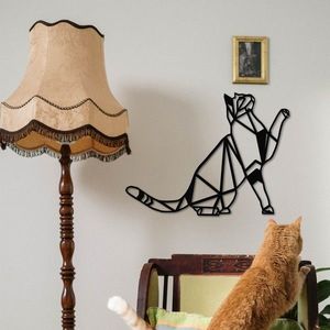 Wallity Nástěnná dekorace Cat Metal černá obraz