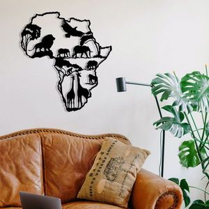 Wallity Nástěnná kovová dekorace African 2 černá obraz