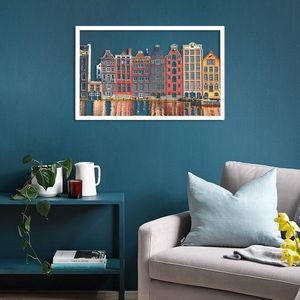Wallity Nástěnná kovová dekorace Amsterdam Houses vícebarevná obraz