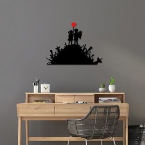Wallity Nástěnná kovová dekorace Banksy 1 černá/červená obraz