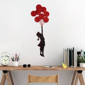 Wallity Nástěnná kovová dekorace Banksy 11-1 černá/červená obraz