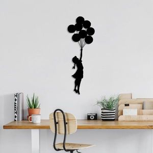Wallity Nástěnná kovová dekorace Banksy 12 černá obraz