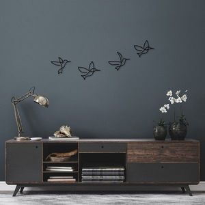 Wallity Nástěnná kovová dekorace Birds černá obraz