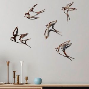 Wallity Nástěnná kovová dekorace Birds-2 vícebarevná obraz
