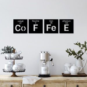 Wallity Nástěnná kovová dekorace Coffee 13 černá obraz