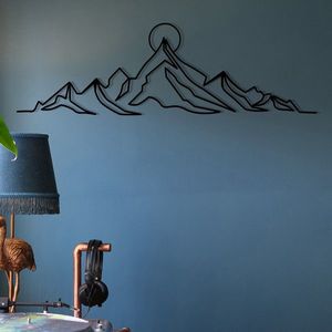 Wallity Nástěnná kovová dekorace Everest černá obraz
