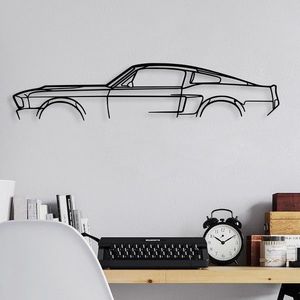 Wallity Nástěnná kovová dekorace Ford Mustang Shelby GT500 černá obraz