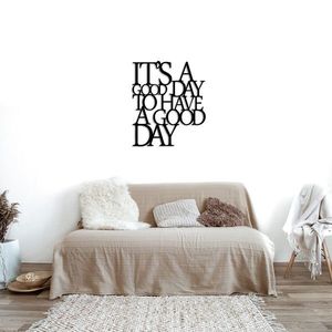 Wallity Nástěnná kovová dekorace Good Day černá obraz