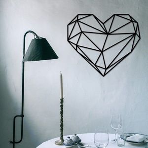 Wallity Nástěnná kovová dekorace Heart I černá obraz