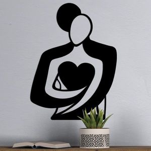 Wallity Nástěnná kovová dekorace Hug černá obraz