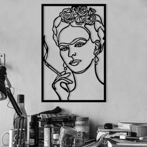Wallity Nástěnná kovová dekorace Kahlo černá obraz