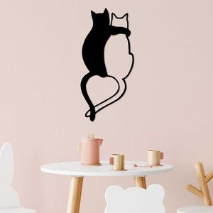 Wallity Nástěnná kovová dekorace Love Cats 478 černá obraz