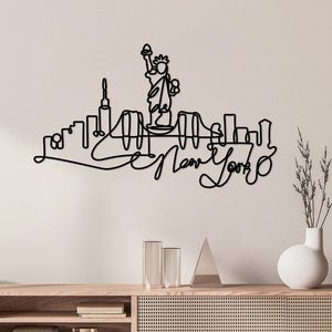 Wallity Nástěnná kovová dekorace New York černá obraz