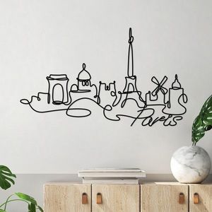 Wallity Nástěnná kovová dekorace Paris černá obraz