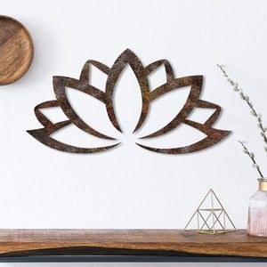 Wallity Nástěnná kovová dekorace Rusty Lotus vícebarevná obraz