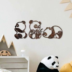 Wallity Nástěnná kovová dekorace Rusty Panda vícebarevná obraz