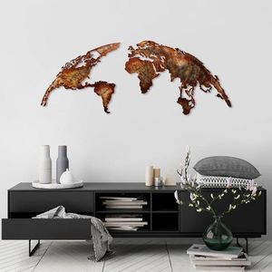 Wallity Nástěnná kovová dekorace World Map Medium 1 vícebarevná obraz