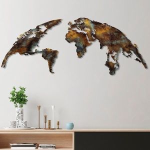 Wallity Nástěnná kovová dekorace World Map Medium 3 vícebarevná obraz