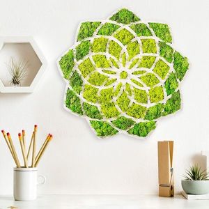 Wallity Nástěnná MDF dekorace Daisy zelená obraz