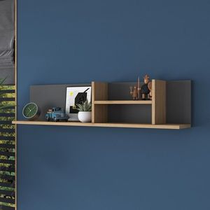 Kalune Design Nástěnná police AE103 antracitová/ořech obraz