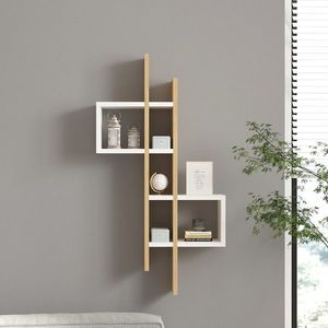 Kalune Design Nástěnná police EMSE dub safírový/bílá obraz