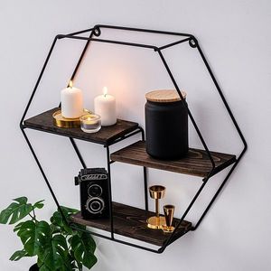 Kalune Design Nástěnná police NARCISSUS z masivu černá/ořech obraz