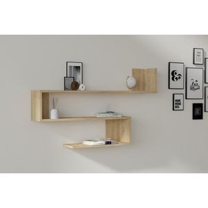 Kalune Design Nástěnná police PENNE dub safírový obraz