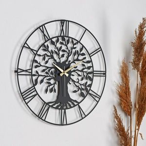 Wallity Nástěnné kovové hodiny Clock Vita černé obraz