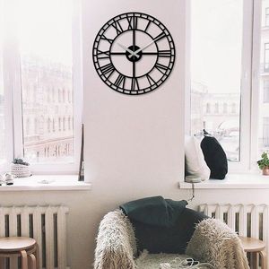 Wallity Nástěnné kovové hodiny Enzoclock S002 černé obraz