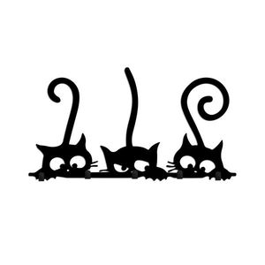 Wallity Nástěnný kovový věšák Cats 60 cm černý obraz