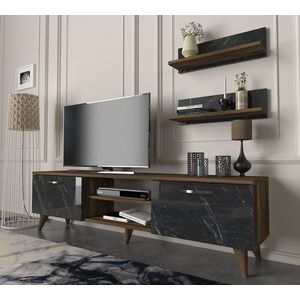 Kalune Design Obývací stěna AYDEN 150 cm ořech/mramor obraz