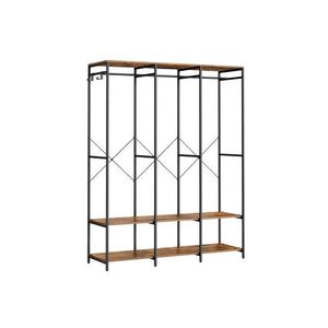 SONGMICS Otevřená šatní skříň Fendes 141 cm černá/hnědá obraz