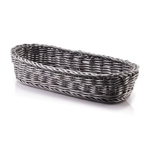 Allesken Oválný košík SINO 27x10x6 cm světle šedý obraz