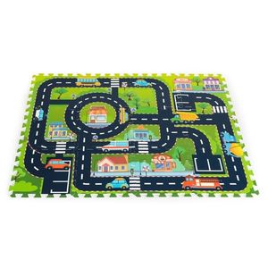 IPLAY Pěnová podložka puzzle Město 12 dílků obraz