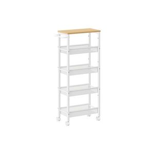SONGMICS Pojízdný kuchyňský vozík Vasagle Compi 99 cm hnědý/bílý obraz