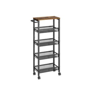 SONGMICS Pojízdný kuchyňský vozík Vasagle Compi 99 cm hnědý/černý obraz