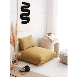 Hanah Home Polštář na podlahu DOKUMA hořčicový obraz