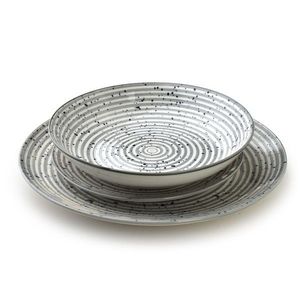 Affekdesign Porcelánová sada 18 ks STRIPES GREY šedá obraz